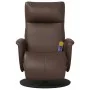 Sillón reclinable masaje con reposapiés cuero sintético marrón de , Sillones - Ref: Foro24-356554, Precio: 234,15 €, Descuent...