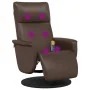 Sillón reclinable masaje con reposapiés cuero sintético marrón de , Sillones - Ref: Foro24-356554, Precio: 234,15 €, Descuent...