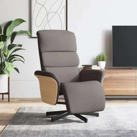 Sillón reclinable con reposapiés tela gris taupe de , Sillones - Ref: Foro24-356606, Precio: 235,79 €, Descuento: %