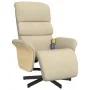 Sillón reclinable de masaje con reposapiés tela color crema de , Sillones - Ref: Foro24-356619, Precio: 255,20 €, Descuento: %