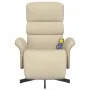 Sillón reclinable de masaje con reposapiés tela color crema de , Sillones - Ref: Foro24-356619, Precio: 255,20 €, Descuento: %