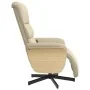 Sillón reclinable de masaje con reposapiés tela color crema de , Sillones - Ref: Foro24-356619, Precio: 255,20 €, Descuento: %
