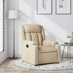 Sillón reclinable de tela crema de , Sillones - Ref: Foro24-373583, Precio: 226,03 €, Descuento: %