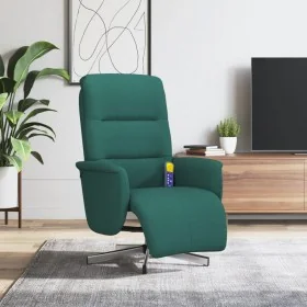 Sillón reclinable de masaje con reposapiés tela verde oscuro de , Sillones - Ref: Foro24-356577, Precio: 225,46 €, Descuento: %