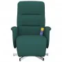 Sillón reclinable de masaje con reposapiés tela verde oscuro de , Sillones - Ref: Foro24-356577, Precio: 225,46 €, Descuento: %