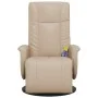 Sillón reclinable masaje reposapiés cuero sintético capuchino de , Sillones - Ref: Foro24-356516, Precio: 232,77 €, Descuento: %