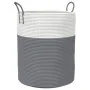 Cesta de almacenaje algodón gris y blanco Ø38x46 cm de , Cestas - Ref: Foro24-358482, Precio: 31,91 €, Descuento: %