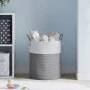 Cesta de almacenaje algodón gris y blanco Ø38x46 cm de , Cestas - Ref: Foro24-358482, Precio: 31,91 €, Descuento: %