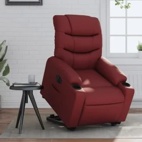 Sillón elevable eléctrico cuero artificial rojo tinto de , Sillones - Ref: Foro24-3206617, Precio: 350,42 €, Descuento: %
