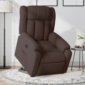Sillón eléctrico reclinable elevable de tela marrón oscuro de , Sillones - Ref: Foro24-3205345, Precio: 357,99 €, Descuento: %