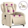 Sillón reclinable de masaje eléctrico tela color crema de , Sillones - Ref: Foro24-3204479, Precio: 312,82 €, Descuento: %