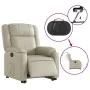 Sillón reclinable elevable eléctrico de cuero sintético crema de , Sillones - Ref: Foro24-3205165, Precio: 375,25 €, Descuent...