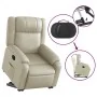 Sillón reclinable elevable eléctrico de cuero sintético crema de , Sillones - Ref: Foro24-3205165, Precio: 375,25 €, Descuent...