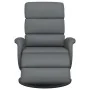 Sillón reclinable con reposapiés cuero sintético gris de , Sillones - Ref: Foro24-356720, Precio: 239,14 €, Descuento: %