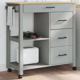 Carrito de cocina MONZA madera maciza de pino 84x40x90 cm by , Kitchen and dining carts - Ref: Foro24-376116, Price: 204,91 €...