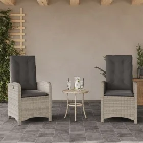 Sillones reclinables de jardín con cojines gris 2 uds ratán PE de , Sillas de jardín - Ref: Foro24-365174, Precio: 271,97 €, ...