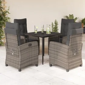 Set comedor de jardín 5 piezas con cojines ratán sintético gris de , Conjuntos de jardín - Ref: Foro24-3212783, Precio: 690,6...