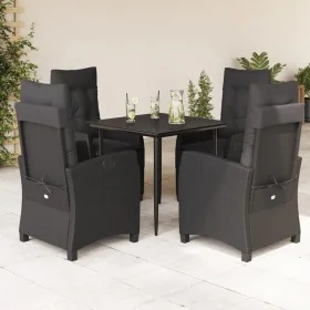Set de muebles jardín 5 pzas con cojines ratán sintético negro by , Garden sets - Ref: Foro24-3212743, Price: 606,28 €, Disco...