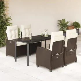 Set comedor de jardín 5 piezas y cojines ratán sintético marrón by , Garden sets - Ref: Foro24-3212776, Price: 665,39 €, Disc...