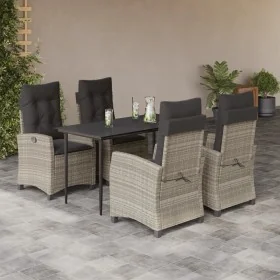 Set comedor de jardín 5 pzas cojines ratán sintético gris claro de , Conjuntos de jardín - Ref: Foro24-3212845, Precio: 670,7...