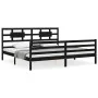 Estructura de cama con cabecero madera maciza negro 200x200 cm de vidaXL, Camas y somieres - Ref: Foro24-3194465, Precio: 174...