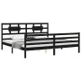 Estructura de cama con cabecero madera maciza negro 200x200 cm de vidaXL, Camas y somieres - Ref: Foro24-3194465, Precio: 174...