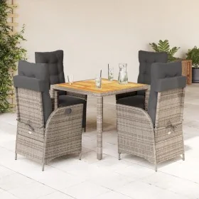 Set comedor de jardín 5 piezas con cojines ratán sintético gris de , Conjuntos de jardín - Ref: Foro24-3213345, Precio: 670,6...