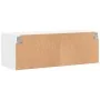Mueble de pared con puertas de vidrio blanco 102x37x35 cm de , Taquillas y armarios de almacenamiento - Ref: Foro24-836511, P...