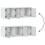 Mueble de pared con puertas de vidrio blanco 102x37x35 cm de , Taquillas y armarios de almacenamiento - Ref: Foro24-836511, P...