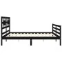 Estructura de cama con cabecero madera maciza negro 200x200 cm de vidaXL, Camas y somieres - Ref: Foro24-3194465, Precio: 174...