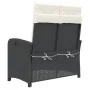 Sillón reclinable de jardín con cojines ratán sintético negro von , Gartenbänke - Ref: Foro24-368215, Preis: 173,01 €, Rabatt: %