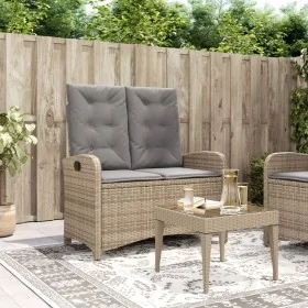 Sillón reclinable de jardín con cojines ratán sintético beige de , Bancos de jardín - Ref: Foro24-368220, Precio: 177,41 €, D...