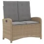 Sillón reclinable de jardín con cojines ratán sintético beige de , Bancos de jardín - Ref: Foro24-368220, Precio: 177,41 €, D...