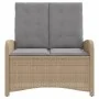 Sillón reclinable de jardín con cojines ratán sintético beige de , Bancos de jardín - Ref: Foro24-368220, Precio: 177,41 €, D...
