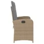 Sillón reclinable de jardín con cojines ratán sintético beige de , Bancos de jardín - Ref: Foro24-368220, Precio: 177,41 €, D...