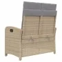 Sillón reclinable de jardín con cojines ratán sintético beige de , Bancos de jardín - Ref: Foro24-368220, Precio: 177,41 €, D...
