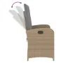 Sillón reclinable de jardín con cojines ratán sintético beige de , Bancos de jardín - Ref: Foro24-368220, Precio: 177,41 €, D...