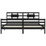 Estructura de cama con cabecero madera maciza negro 200x200 cm de vidaXL, Camas y somieres - Ref: Foro24-3194465, Precio: 174...