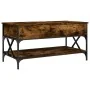 Mesa de centro madera ingeniería metal roble humo 100x50x50 cm de , Mesas de centro - Ref: Foro24-845358, Precio: 87,80 €, De...