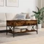Mesa de centro madera ingeniería metal roble humo 100x50x50 cm de , Mesas de centro - Ref: Foro24-845358, Precio: 87,80 €, De...