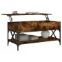 Mesa de centro madera ingeniería metal roble humo 100x50x50 cm de , Mesas de centro - Ref: Foro24-845358, Precio: 87,80 €, De...