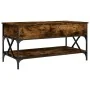 Mesa de centro madera ingeniería metal roble humo 100x50x50 cm de , Mesas de centro - Ref: Foro24-845358, Precio: 87,80 €, De...