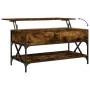 Mesa de centro madera ingeniería metal roble humo 100x50x50 cm de , Mesas de centro - Ref: Foro24-845358, Precio: 87,80 €, De...
