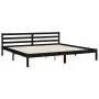 Estructura de cama con cabecero madera maciza negro 200x200 cm de vidaXL, Camas y somieres - Ref: Foro24-3194465, Precio: 174...