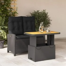 Set comedor de jardín 2 pzas con cojines ratán sintético negro de , Conjuntos de jardín - Ref: Foro24-3277394, Precio: 290,80...