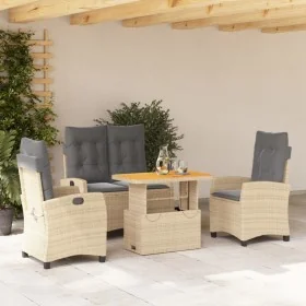 Set de comedor jardín con cojines 4 pzas ratán sintético beige de , Conjuntos de jardín - Ref: Foro24-3277431, Precio: 590,29...