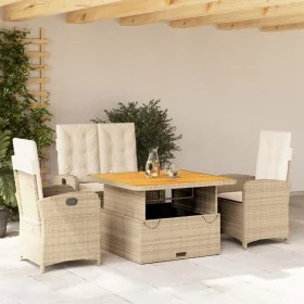 Set de comedor jardín con cojines 4 pzas ratán sintético beige by , Garden sets - Ref: Foro24-3277356, Price: 645,16 €, Disco...
