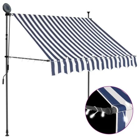 Toldo manual retráctil con LED azul y blanco 100 cm de , Toldos - Ref: Foro24-145841, Precio: 78,07 €, Descuento: %