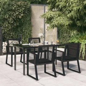 Juego de comedor de jardín 5 piezas ratán PVC negro de , Conjuntos de jardín - Ref: Foro24-3156544, Precio: 432,13 €, Descuen...