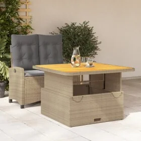 Set comedor de jardín 2 pzas con cojines ratán sintético beige by , Garden sets - Ref: Foro24-3277427, Price: 400,90 €, Disco...